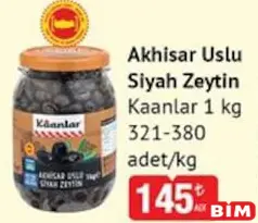 KAANLAR AKHİSAR USLU SİYAH ZEYTİN 1 KG